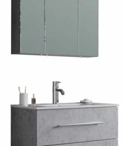 4-teiliges Badmöbel-Set - Beton - 70 Cm