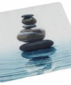 WENKO Duscheinlage MEDITATION - Weiß-blau - 54x54 Cm
