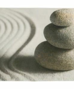 WENKO Wanneneinlage SAND AND STONE - Grau - 40x70 Cm