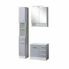 3-teiliges Badmöbel-Set RIGA - Hellgrau - Mit Beleuchtung