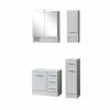 4-teiliges Badmöbel-Set RIGA - Weiß - Mit Beleuchtung