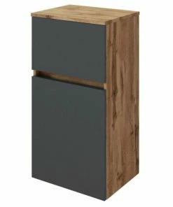 Unterschrank LUCCA/KOPENHAGEN - Grau Matt/Wotan Eiche - 40 Cm