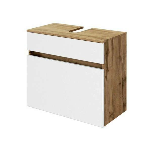 Waschbeckenunterschrank LUCCA - Weiß Matt-Wotan Eiche - 60 Cm 3 Waschbeckenunterschrank LUCCA - Weiß Matt-Wotan Eiche - 60 Cm