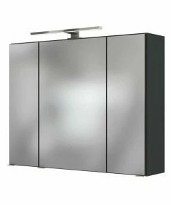 3D-Spiegelschrank LUCCA - Grafitgrau - 80 Cm Breit