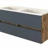 Doppelwaschtisch LUCCA - Grau Matt-Wotan Eiche - 120 Cm -Wenko Verkaufsgeschäft 9004339600 1600Wx1600H 598Wx598H