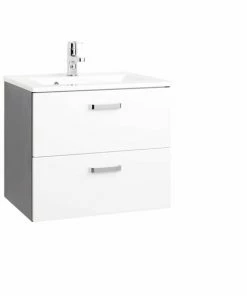 Waschtisch BOLOGNA - Grafitgrau-weiß Hochglanz - 60 Cm