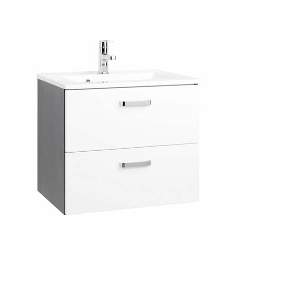 Waschtisch BOLOGNA - Grafitgrau-weiß Hochglanz - 60 Cm 3 Waschtisch BOLOGNA - Grafitgrau-weiß Hochglanz - 60 Cm