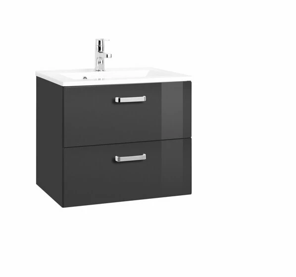 Waschtisch BOLOGNA - Grafitgrau-grau Hochglanz - 60 Cm 3 Waschtisch BOLOGNA - Grafitgrau-grau Hochglanz - 60 Cm