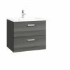 Waschtisch BOLOGNA - Grafitgrau-Eiche Rauchsilber - 60 Cm -Wenko Verkaufsgeschäft 9004348200 1600Wx1600H 598Wx598H