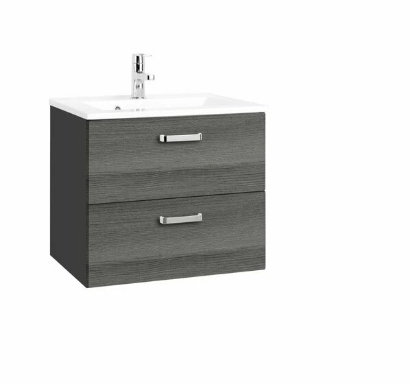 Waschtisch BOLOGNA - Grafitgrau-Eiche Rauchsilber - 60 Cm 3 Waschtisch BOLOGNA - Grafitgrau-Eiche Rauchsilber - 60 Cm