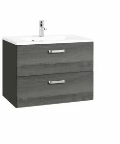 Waschtisch BOLOGNA - Grafitgrau-Eiche Rauchsilber - 70 Cm