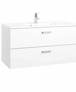 Waschtisch BOLOGNA - Weiß Hochglanz - 100 Cm