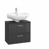 Waschbeckenunterschrank BOLOGNA - Grafitgrau-grau Hochglanz - 60 Cm -Wenko Verkaufsgeschäft 9004350500 1600Wx1600H 598Wx598H