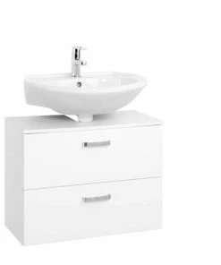 Waschbeckenunterschrank BOLOGNA - Weiß Hochglanz - 70 Cm