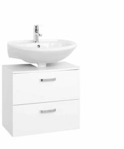 Waschbeckenunterschrank BOLOGNA - Weiß Hochglanz - 60 Cm