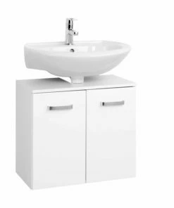 Waschbeckenunterschrank BOLOGNA - Weiß Hochglanz - 60 Cm