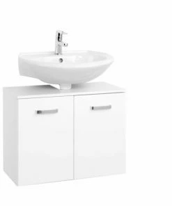 Waschbeckenunterschrank BOLOGNA - Weiß Hochglanz - 70 Cm