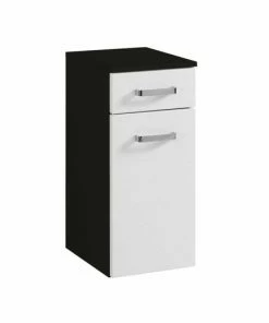 Unterschrank BOLOGNA - Weiß Hochglanz-grafitgrau - 30 Cm