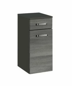 Unterschrank BOLOGNA - Grafitgrau - Eiche Rauchsilber - 30 Cm