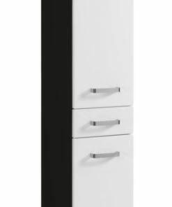 Midischrank BOLOGNA - Hochglanz Weiß-grafitgrau - 30 Cm