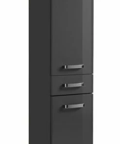 Midischrank BOLOGNA - Grau Hochglanz-grafitgrau - 30 Cm