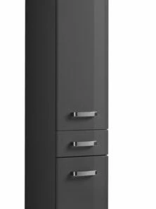 Seitenschrank BOLOGNA - Grau Hochglanz-grafitgrau - 30 Cm