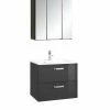 2-teiliges Badmöbel-Set BOLOGNA - Grau Hochglanz-grafitgrau - 60 Cm Breit -Wenko Verkaufsgeschäft 9004355500 1600Wx1600H 598Wx598H
