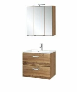 2-teiliges Badmöbel-Set BOLOGNA - Wotan Eiche - 60 Cm Breit
