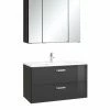 2-teiliges Badmöbel-Set BOLOGNA - Grau Hochglanz-grafitgrau - 80 Cm Breit -Wenko Verkaufsgeschäft 9004356500 1600Wx1600H 598Wx598H