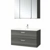 2-teiliges Badmöbel-Set BOLOGNA - Eiche Rauchsilber-grafitgrau - 90 Cm Breit -Wenko Verkaufsgeschäft 9004357200 1600Wx1600H 598Wx598H