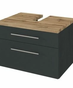 Unterbeckenschrank DAVOS - Grau - Wotaneiche - 60 Cm Breit