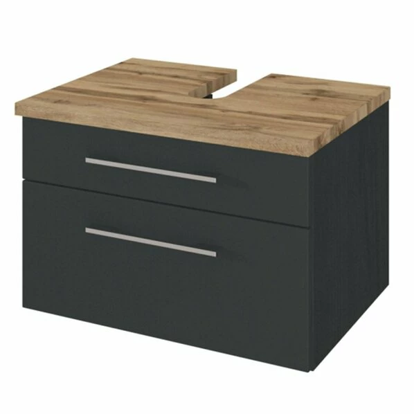 Unterbeckenschrank DAVOS - Grau - Wotaneiche - 60 Cm Breit 3 Unterbeckenschrank DAVOS - Grau - Wotaneiche - 60 Cm Breit