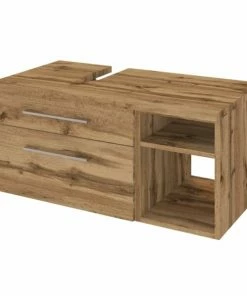 Unterbeckenschrank DAVOS - Wotaneiche - 90 Cm Breit - Links