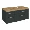 Unterbeckenschrank DAVOS - Grafitgrau - Wotaneiche - 90 Cm Breit - Rechts