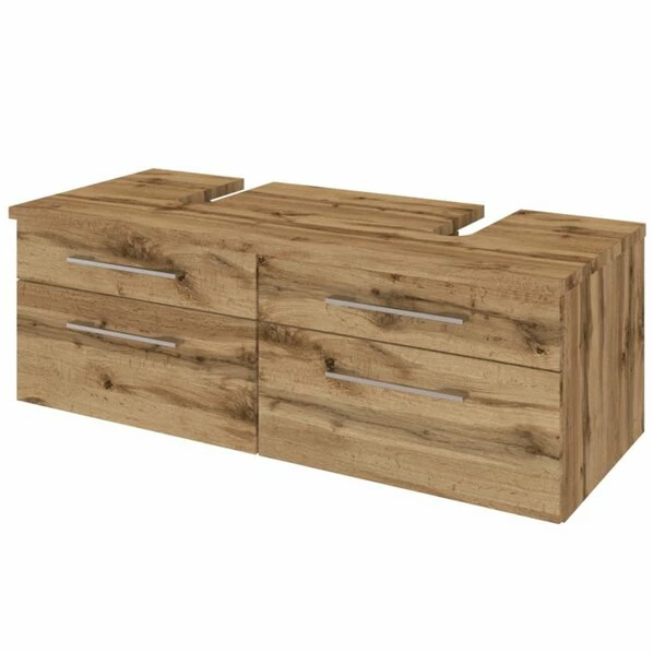 Unterbeckenschrank DAVOS - Wotaneiche - 120 Cm Breit - Für 2 Becken 3 Unterbeckenschrank DAVOS - Wotaneiche - 120 Cm Breit - Für 2 Becken