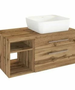 Waschtisch DAVOS - Wotaneiche - Inklusive Becken - 90 Cm