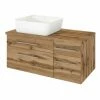 Waschtisch DAVOS - Wotaneiche - 2 Schubkästen - Becken Links - 90 Cm Breit -Wenko Verkaufsgeschäft 9004362700 1600Wx1600H 598Wx598H