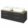 Waschtisch DAVOS - Grafitgrau - 2 Becken - 120 Cm Breit 1 Waschtisch DAVOS - Grafitgrau - 2 Becken - 120 Cm Breit -Wenko Verkaufsgeschäft 9004362900 1600Wx1600H 598Wx598H