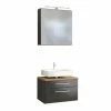 2-teiliges Badmöbel-Set DAVOS - Wotaneiche - 60 Cm