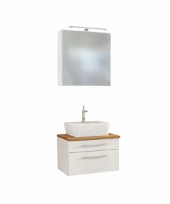 2-teiliges Badmöbel-Set DAVOS - Weiß - 60 Cm Breit