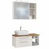 3-teiliges Badmöbel-Set DAVOS - Weiß - 90 Cm Breit - Becken Links -Wenko Verkaufsgeschäft 9004364000 1600Wx1600H 598Wx598H