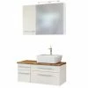 3-teiliges Badmöbel-Set DAVOS - Weiß - 90 Cm Breit - Becken Rechts