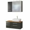 3-teiliges Badmöbel-Set DAVOS - Grau - 90 Cm Breit - Becken Rechts -Wenko Verkaufsgeschäft 9004364400 1600Wx1600H 598Wx598H