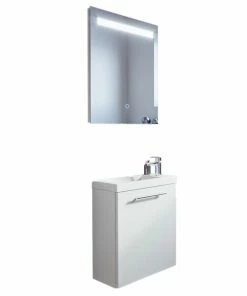 3-teiliges Badmöbel-Set ALEXO - Weiß - Mit Beleuchtung