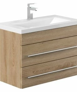 Waschtisch PORTUS - Eiche Hell - Mit Waschbecken - Verschiedene Größen