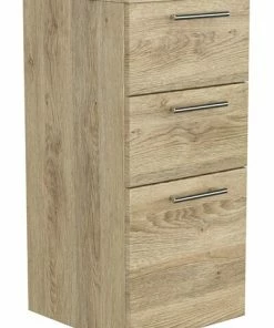 Midischrank - Eiche Hell - 2 Schubkästen - 75 Cm Hoch