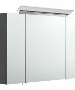 Spiegelschrank - Anthrazit - Mit Beleuchtung - 90 Cm Breit