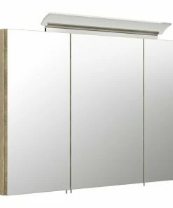 Spiegelschrank - Eiche Hell- Mit Beleuchtung - 100 Cm Breit