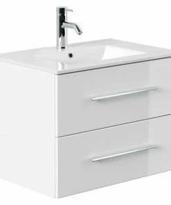 Waschtisch HOMELINE 70 - Weiß Hochglanz - Mit Waschbecken - 71 Cm