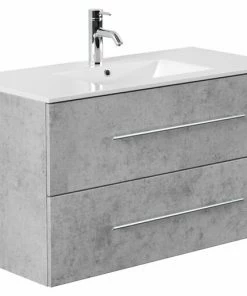Waschtisch HOMELINE - Beton - Mit Waschbecken - 100 Cm